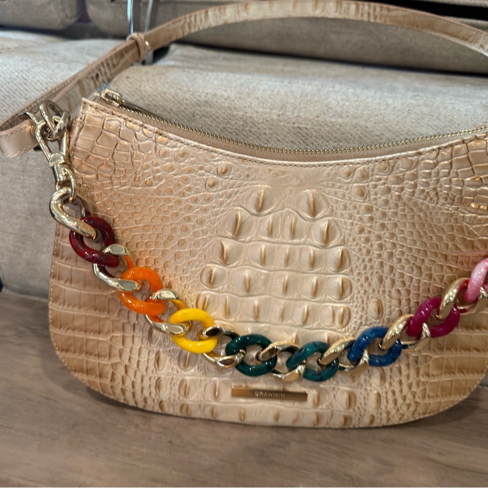 Brahmin Shayna Crossbody, Melbourne collection with chunky multicolored chain.